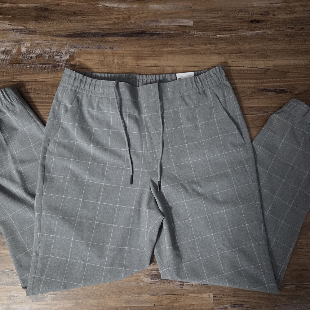 Apt. 9 Premier Flex Slim Fit Gray Plaid Jogger Pants – Size M – NWT